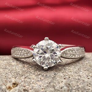 NEW Certified 1ct. t.w. Moissanite Pave Band Ring